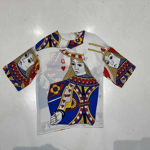 Dolce Gabbana  Queen of Cards  Silk Blouse   IT 42 - Picture 1 of 4